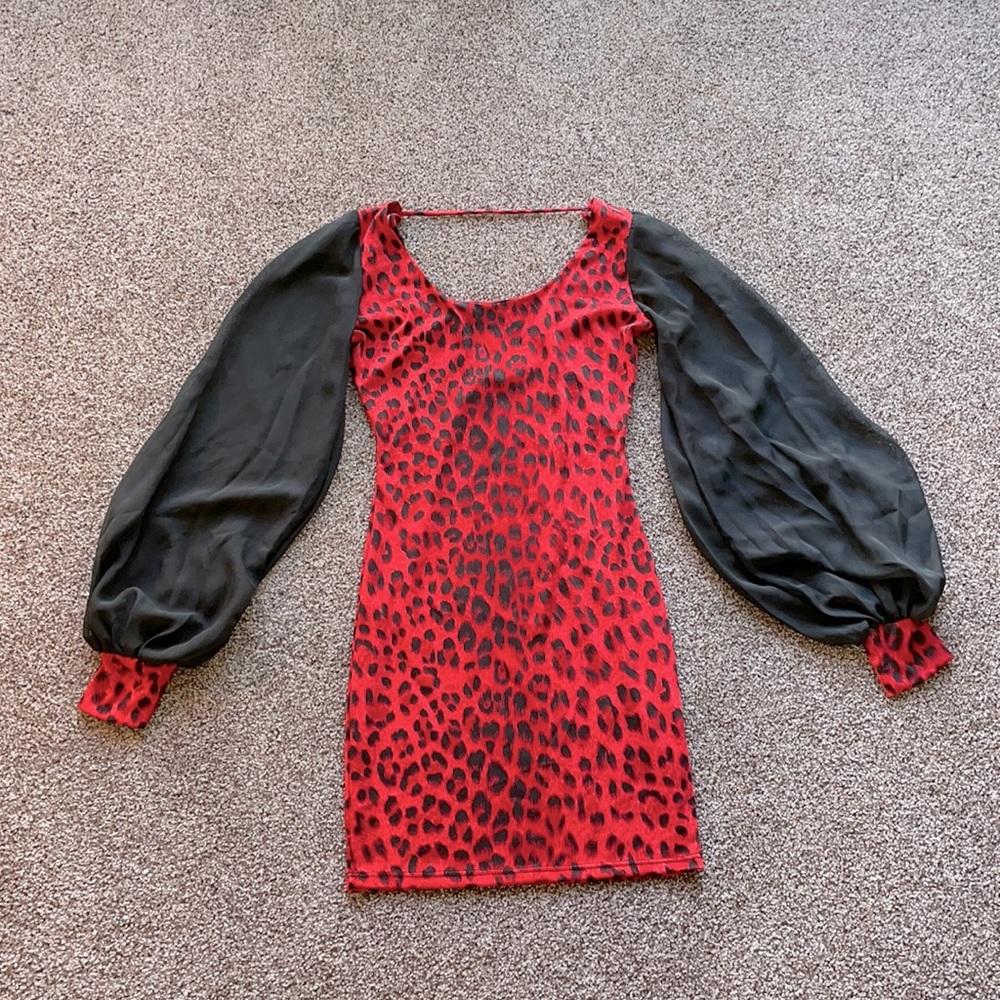 Red and black dress